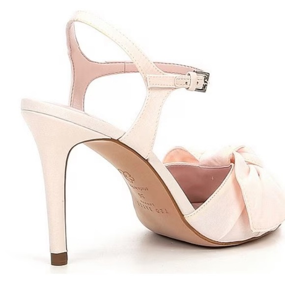 NWOT Ted Baker Heevia Satin Bow Ankle Strap Dress Heel Sandal - off white - Picture 2 of 14